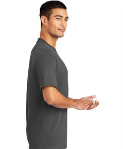 Side view of man in XNITO T-Shirt, dark gray