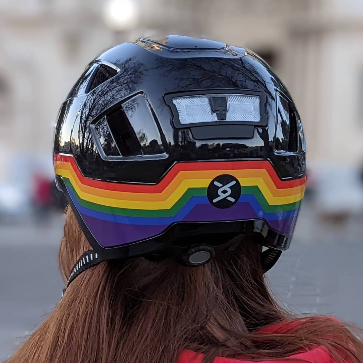 Back view of person wearing XNITO helmet