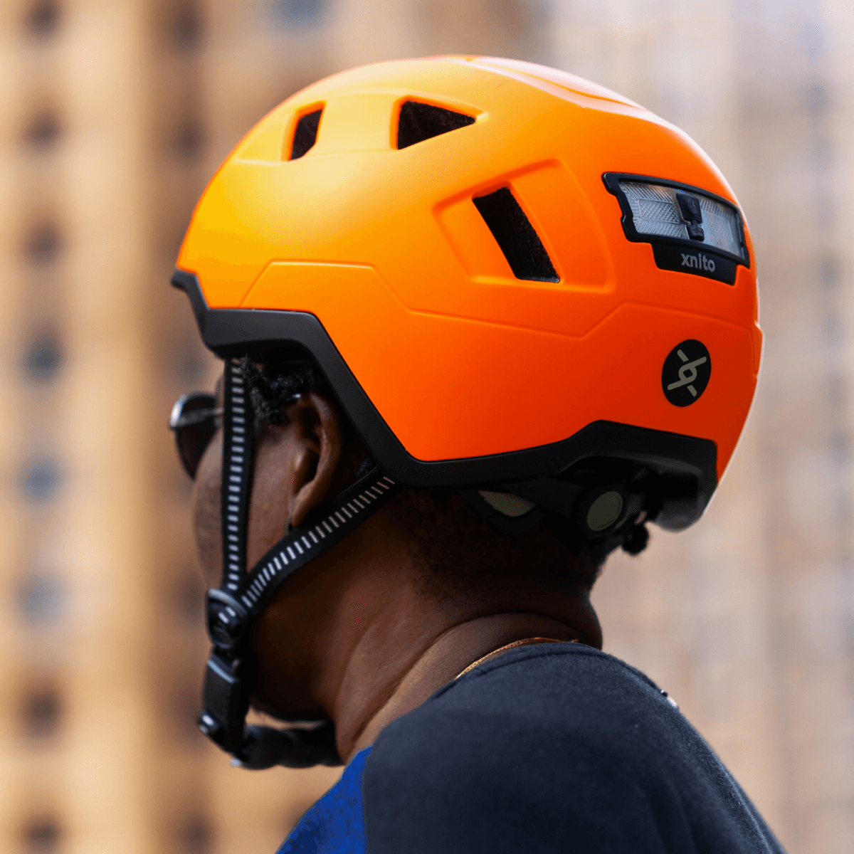 Back view of person with XNITO helmet