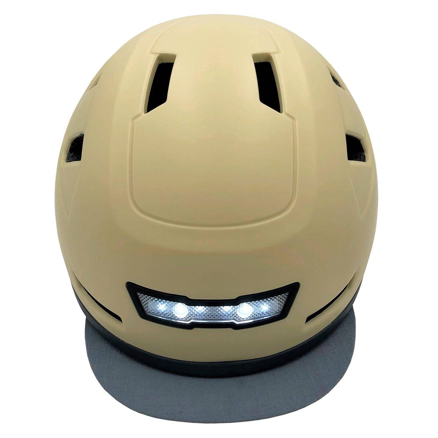 Top view of Hemp XNITO helmet with front lights