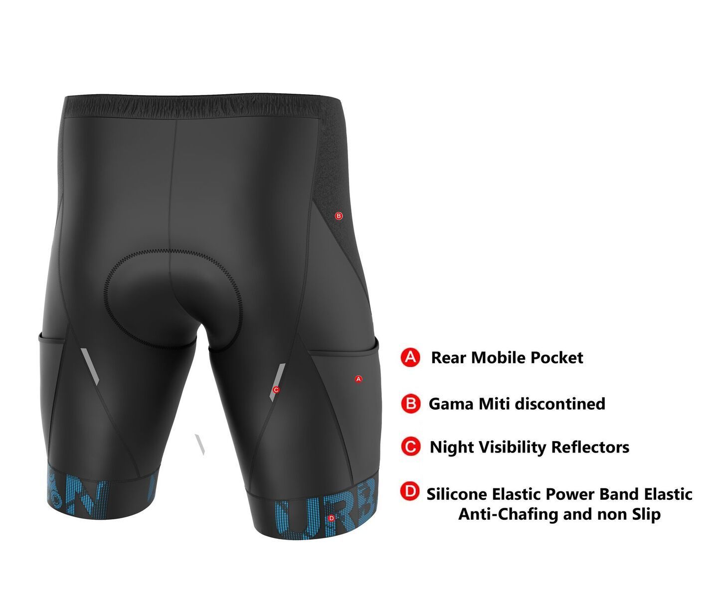 Men's Pro Padded Cycling Shorts with Hidden Cargo Pockets