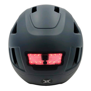 Rear view of Urbanite eBike helmet with red light