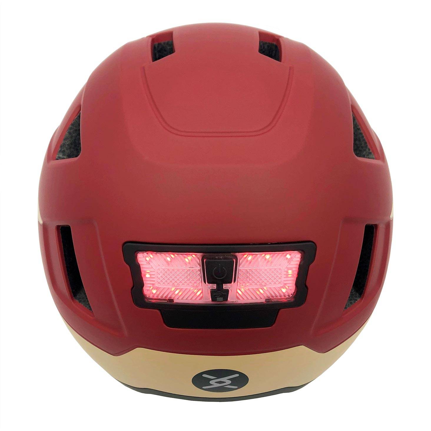 Rear view of Valkyrie helmet showing LED light