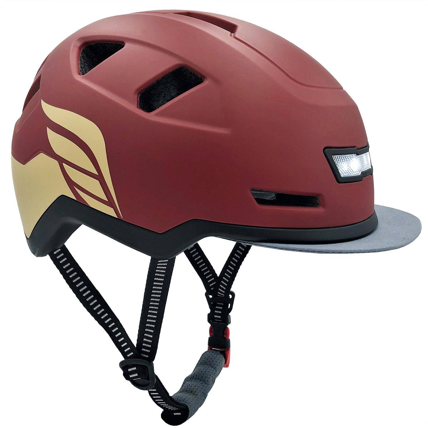 Front view of Valkyrie e-bike helmet with visor