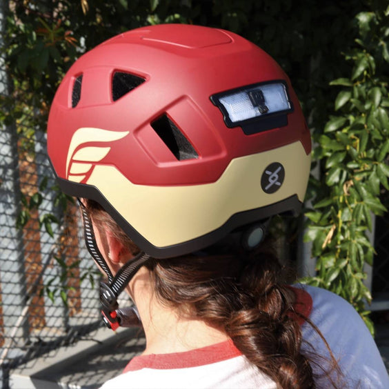 Back view of person wearing Valkyrie helmet